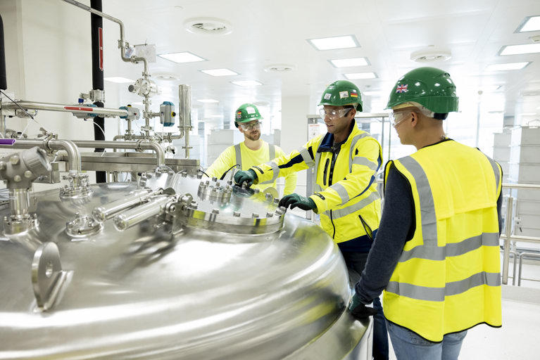 Teva employees in manufacturing site